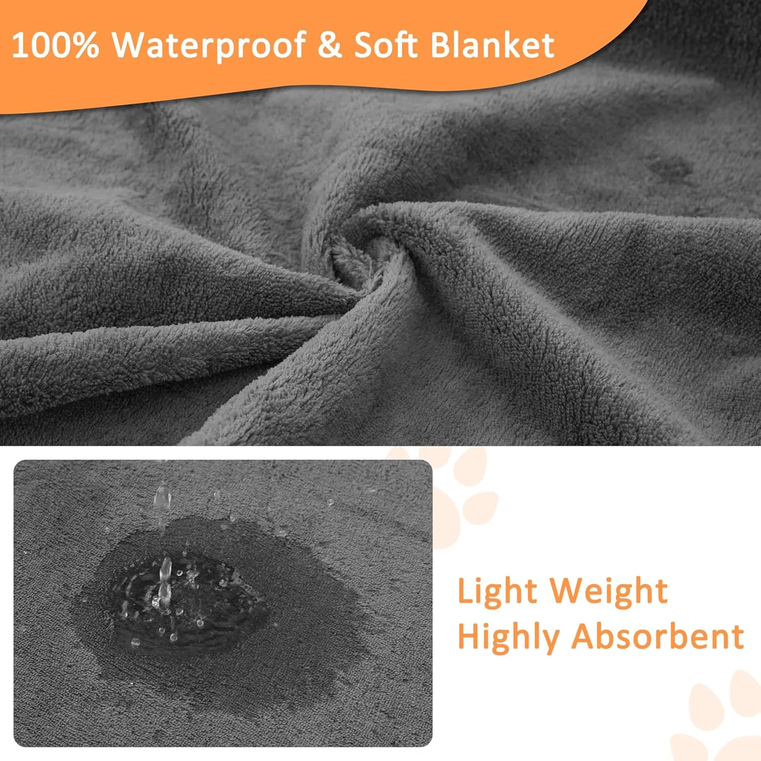 3 Packs Washable Pee Pads for Dogs, 48'' x 48" Reusable Puppy Pads with Super Absorbent, Fast Absorbent Pet Whelping Pads, Puppy Playpen Mat for Incontinence, Housebreak, Crate, Grey
