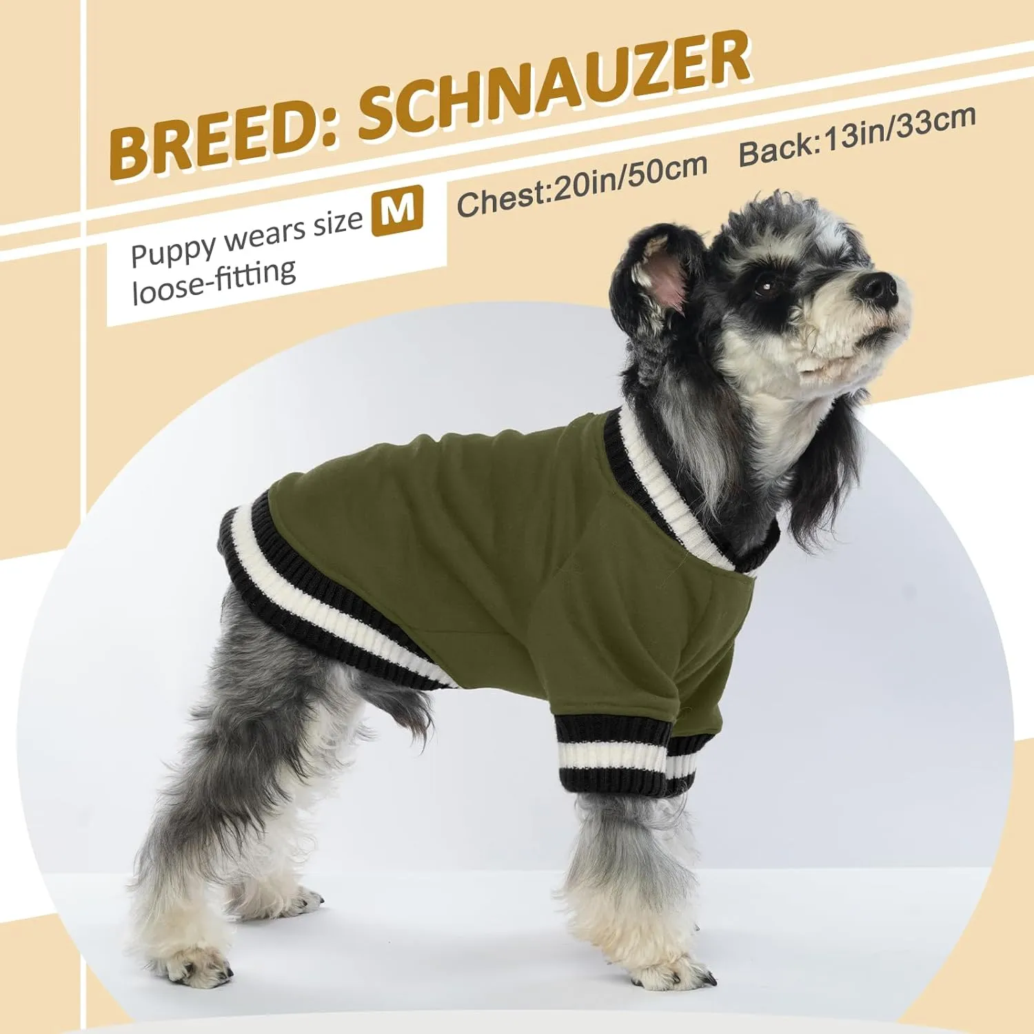 FUAMEY Dog Pullover SweatshirtDog Winter Sweaters Warm Dog Clothes Dog Vest Thick Puppy Pullover Soft Pet Fleece Sweater Cute Doggie Boy Girl Outfit for Small Medium Dogs Green M