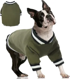 FUAMEY Dog Pullover SweatshirtDog Winter Sweaters Warm Dog Clothes Dog Vest Thick Puppy Pullover Soft Pet Fleece Sweater Cute Doggie Boy Girl Outfit for Small Medium Dogs Green M