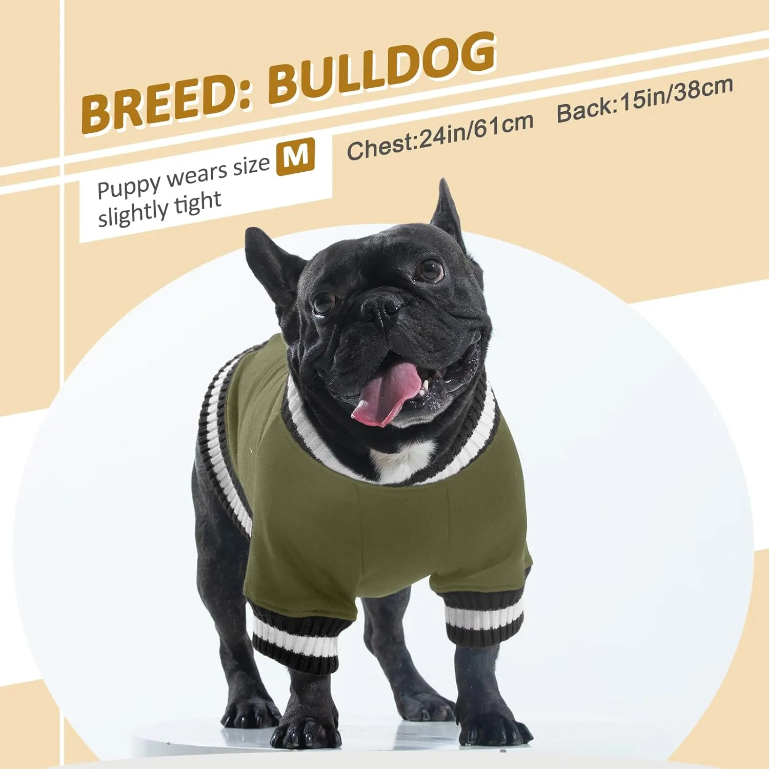 FUAMEY Dog Pullover SweatshirtDog Winter Sweaters Warm Dog Clothes Dog Vest Thick Puppy Pullover Soft Pet Fleece Sweater Cute Doggie Boy Girl Outfit for Small Medium Dogs Green M