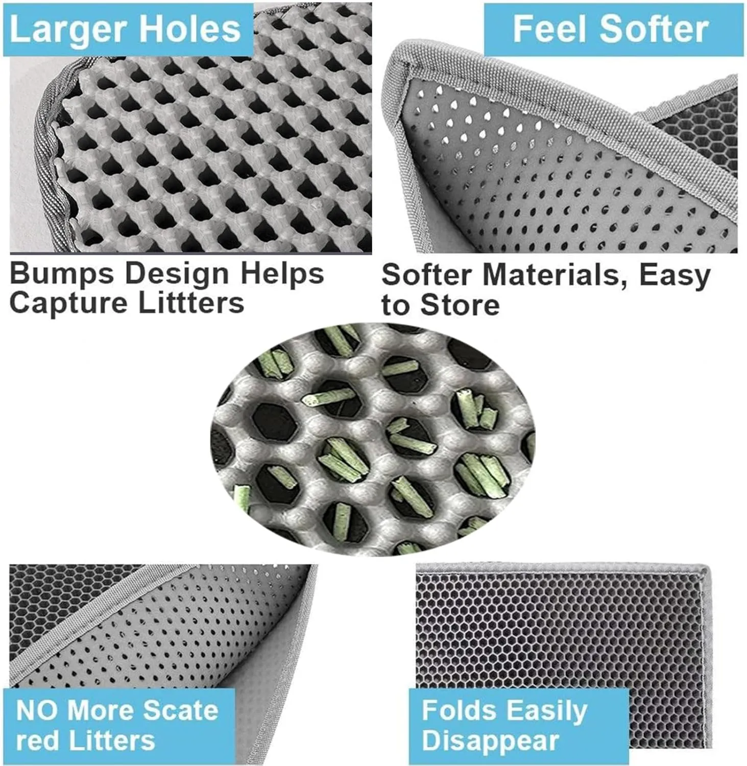 Litter Mat, 24X35In/26X46In Double Layer Easy Clean Cat Litter Trap Mat Litter Catcher, Less Waste,Soft On Paws,Non-Slip,24X35In-Beige