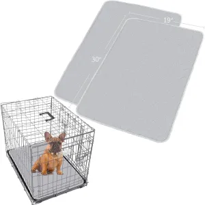 Moonsea Dog Crate Mat and Washable Pee Pads for Dogs 2 Pack(30"X19"), Waterproof Non-Slip Reusable Quilted Puppy Training Pads, Fits 36 Inch Crates
