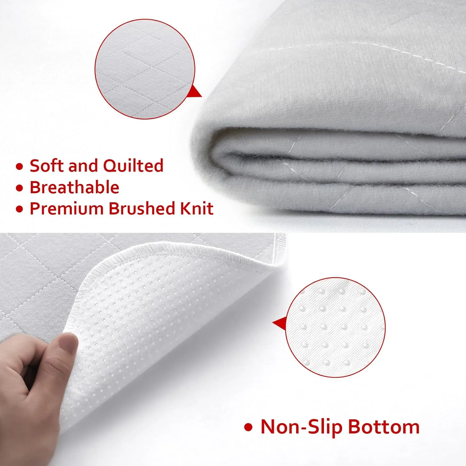 Moonsea Dog Crate Mat and Washable Pee Pads for Dogs 2 Pack(30"X19"), Waterproof Non-Slip Reusable Quilted Puppy Training Pads, Fits 36 Inch Crates