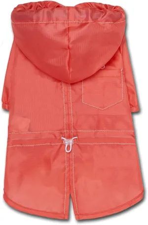 Touchdog 'Split-Vent' Lightweight Dog Raincoat Poncho - Waterproof Dog Coat with Adjustable Waist and Split-Vent - Pet Raincoat or Outdoor Dog Jacket with Built-in Adjustable Hood